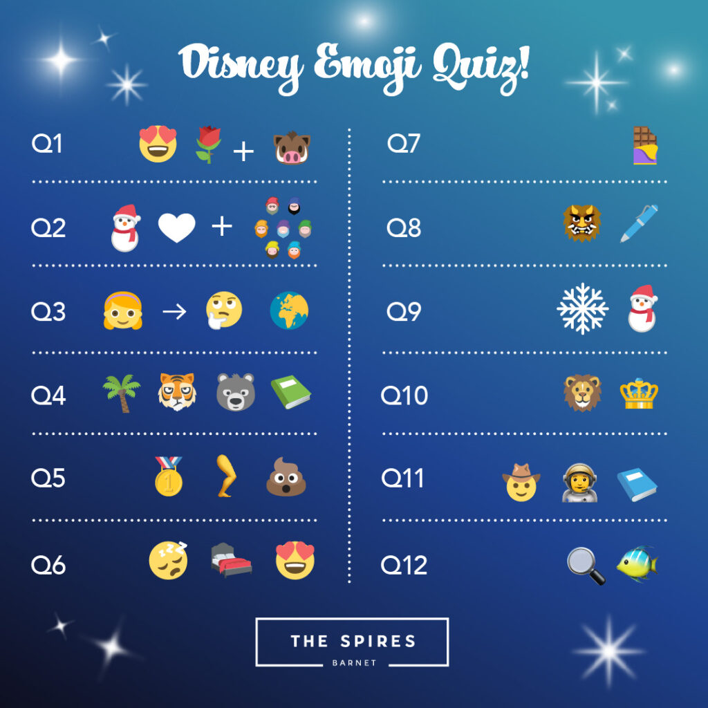 Disney Movie Emoji Quiz The Spires Shopping Centre Barnet